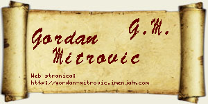 Gordan Mitrović vizit kartica